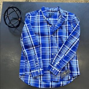 Boy’s Ralph Lauren Blue Plaid Button-Up Shirt